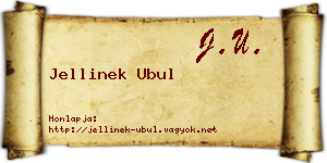 Jellinek Ubul névjegykártya